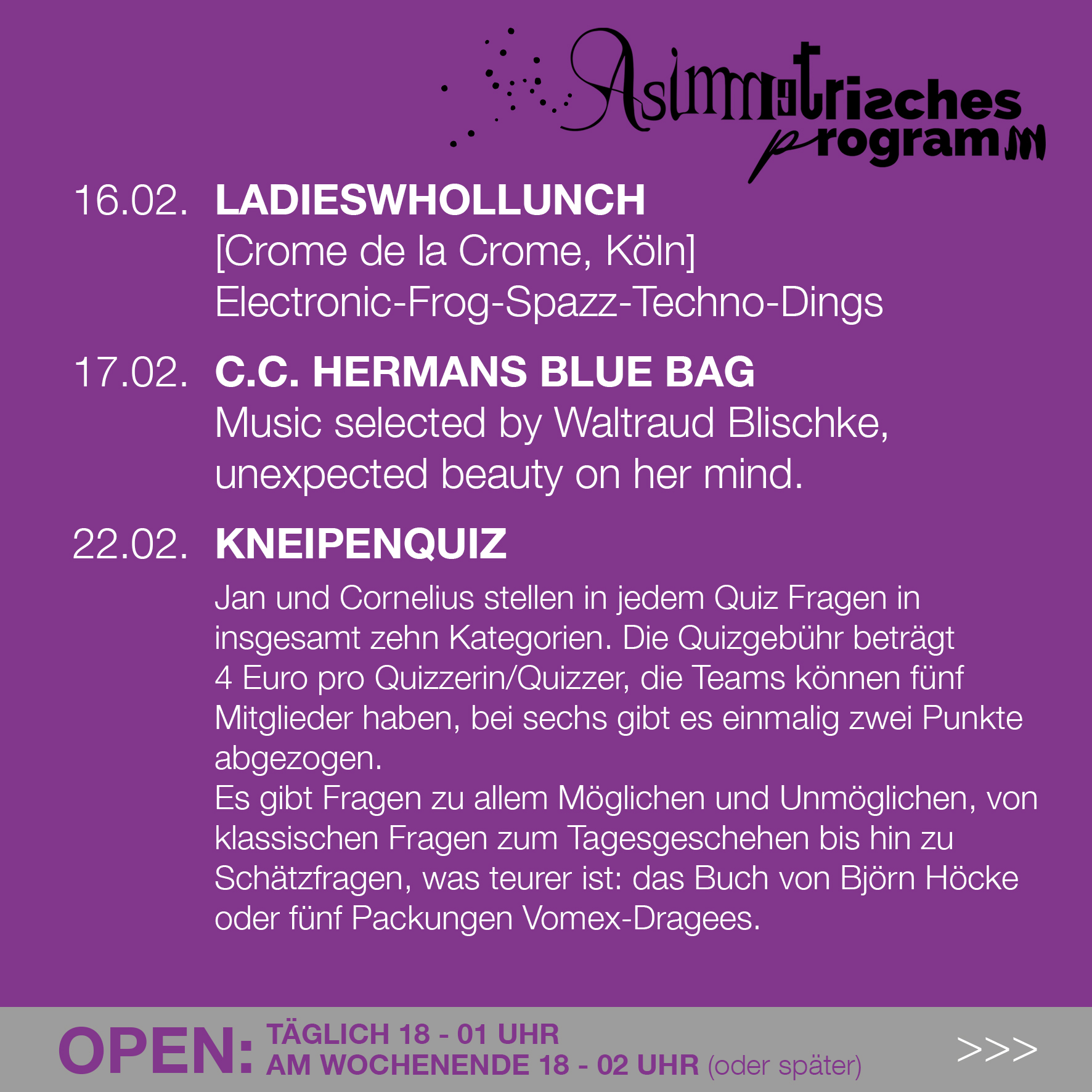 Asimmetric Bar - Programm - Februar 2024 - III